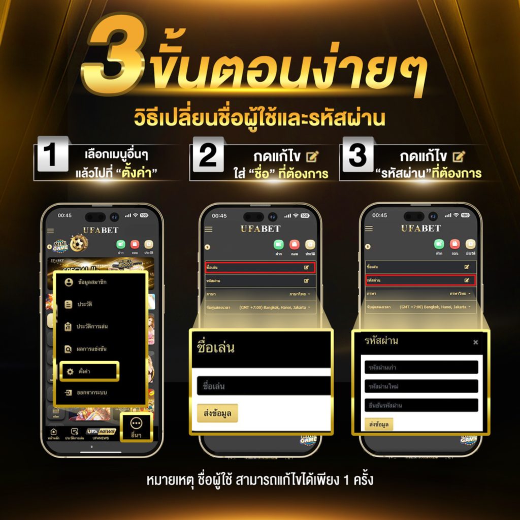 การแก้ไขรหัสผ่านและการตั้งชื่อเล่น